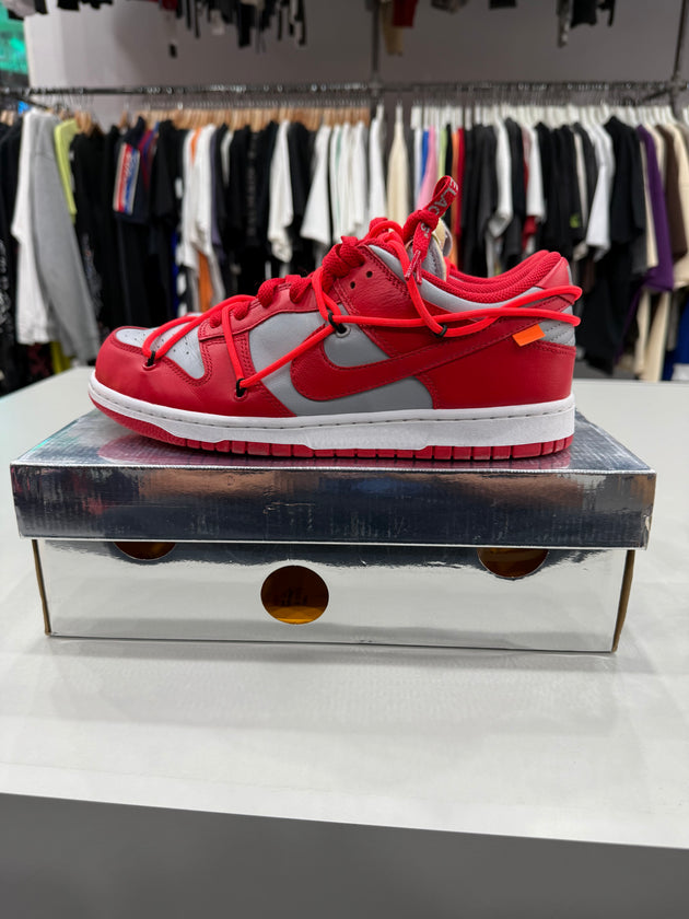 (USED) Nike Dunk Low Off-White University Red - Sz 8.5
