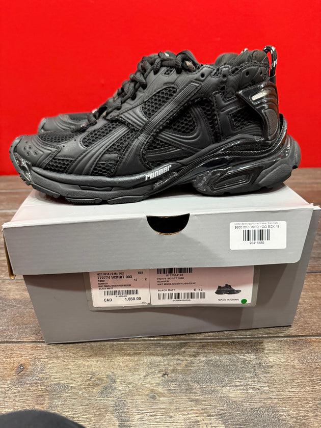(USED) Balenciaga Runner Sneaker Black Matte - Sz 9
