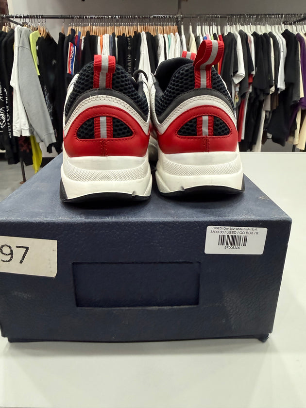 (USED) Dior B22 White Red - Sz 6