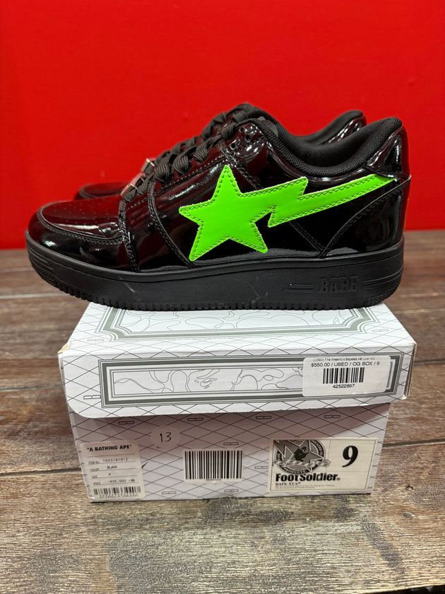 (USED) A Bathing Ape Bape Sta Low Weeknd XO Black - Sz 9