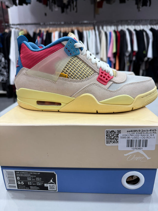 (USED) Jordan 4 Retro Union Guava Ice - Sz 8