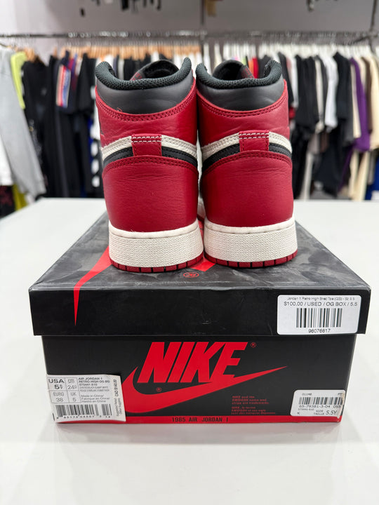 (USED) Jordan 1 Retro High Bred Toe (GS) - Sz 5.5