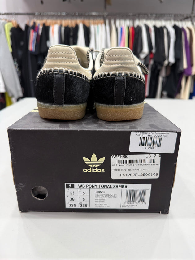 (USED) adidas Samba Pony Tonal Wales Bonner Core Black - Sz 5.5