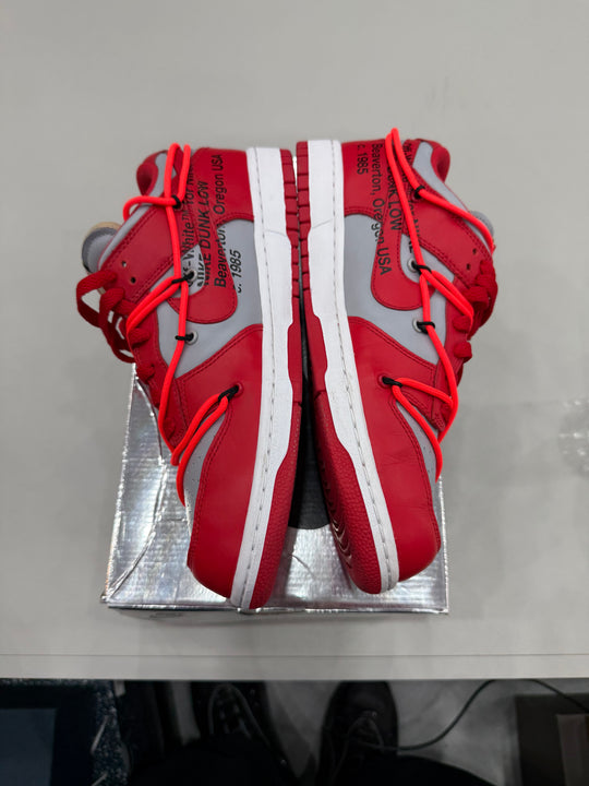 (USED) Nike Dunk Low Off-White University Red - Sz 8.5