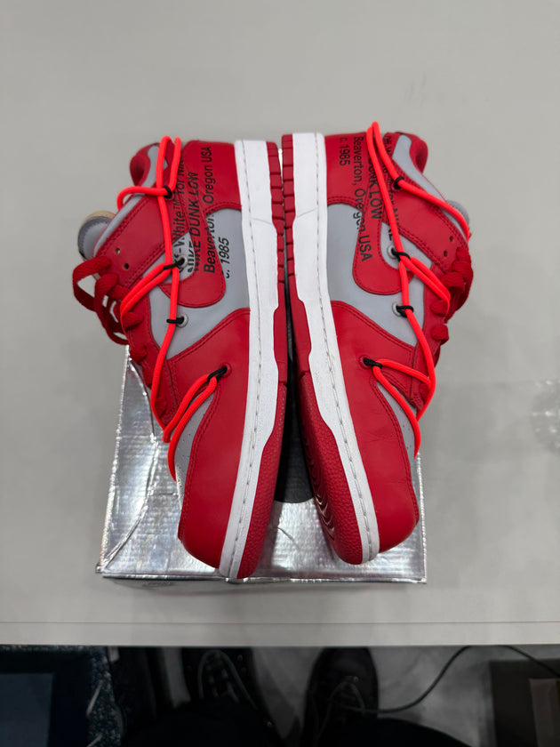 (USED) Nike Dunk Low Off-White University Red - Sz 8.5