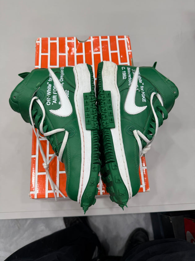 (USED) Nike Air Force 1 Mid Off-White Pine Green - Sz 7.5
