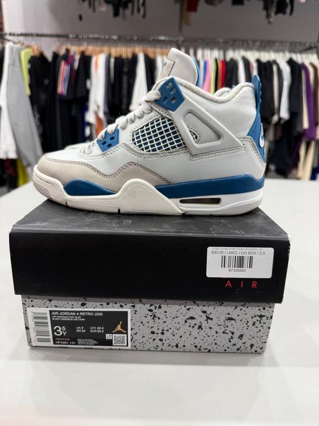 (USED) Jordan 4 Retro Military Blue (2024) (GS) - Sz 3.5