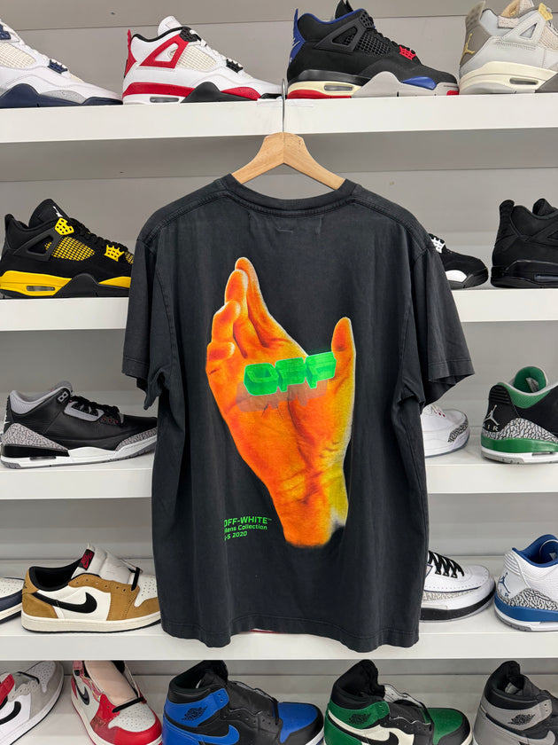 (USED) OFF-WHITE Oversized Fit Hand T-shirt Black/Multicolor