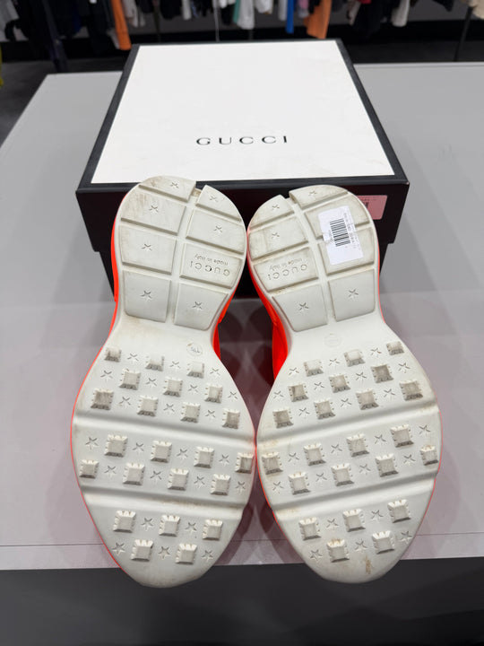 (USED) Gucci Rhyton Low 'Orange Fluorescent' - Sz 7.5