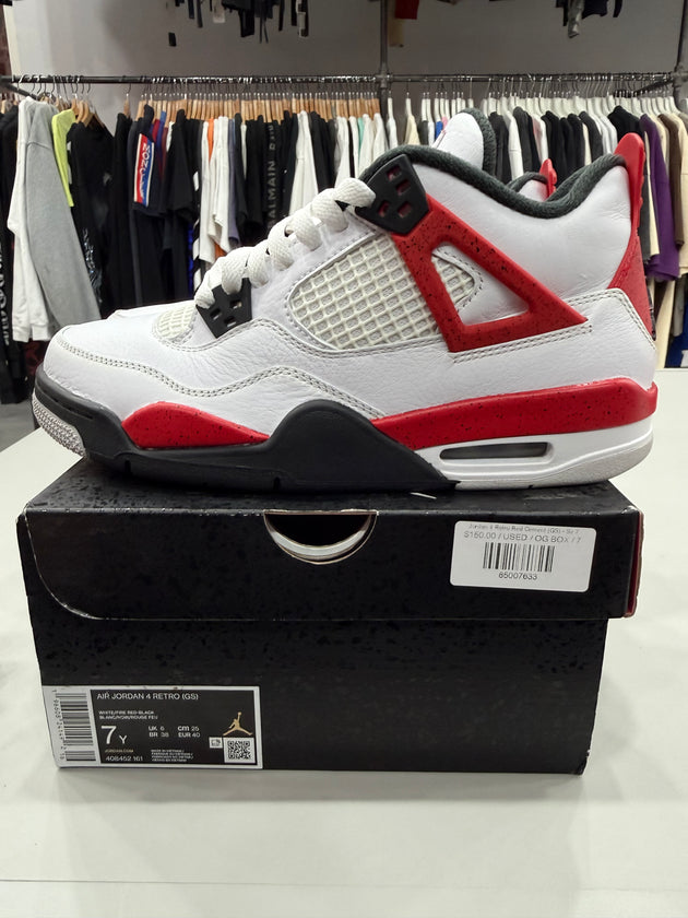(USED) Jordan 4 Retro Red Cement (GS) - Sz 7