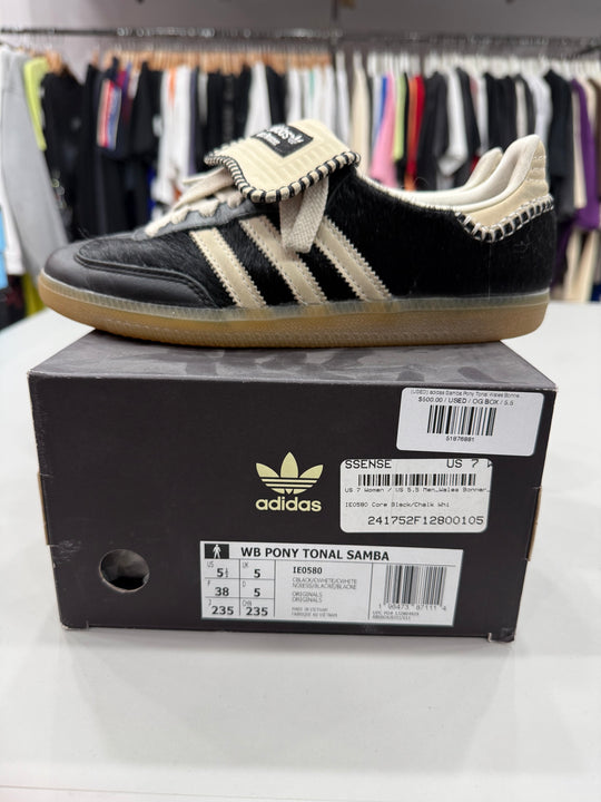 (USED) adidas Samba Pony Tonal Wales Bonner Core Black - Sz 5.5
