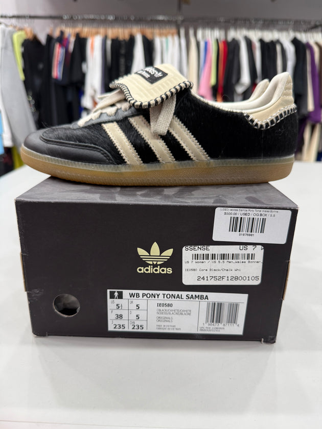 (USED) adidas Samba Pony Tonal Wales Bonner Core Black - Sz 5.5