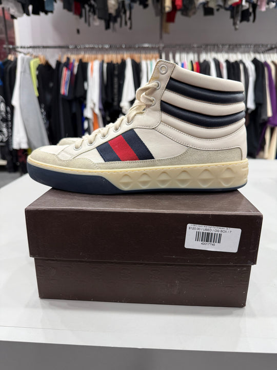 (USED) Gucci 'Ace' High-Top Sneakers - Sz 7
