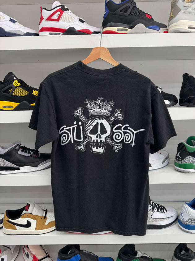 (USED) Stussy Pirate King Logo T-Shirt Black
