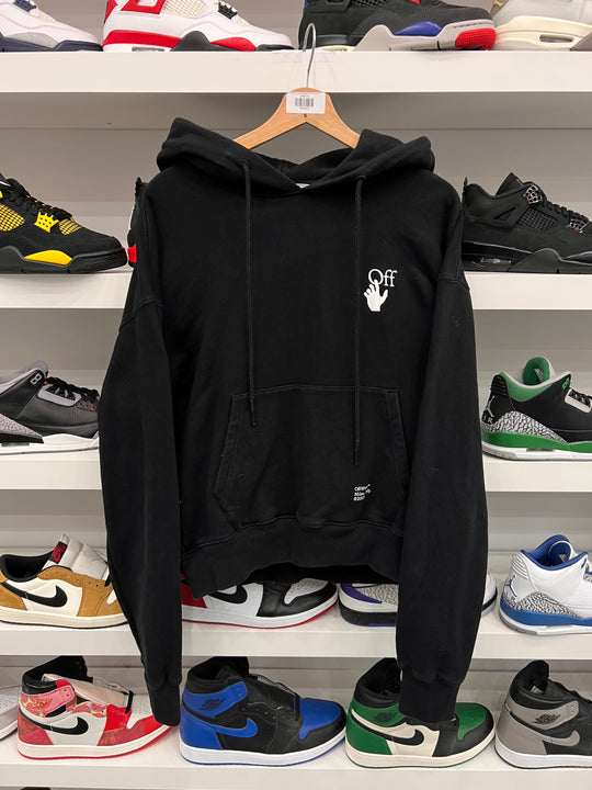 (USED) Off-White Caravaggio Arrow Over Hoodie 'Black/White'