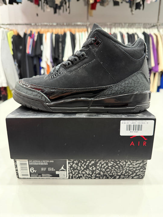 (USED) Jordan 3 Retro Black Cat (2025) (GS) - Sz 6