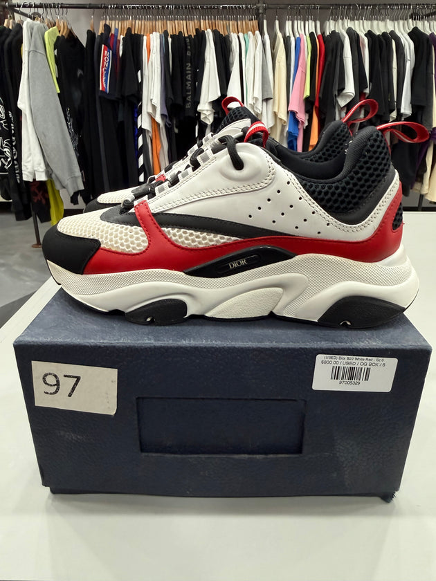 (USED) Dior B22 White Red - Sz 6