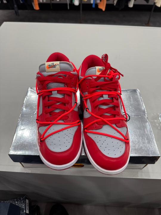 (USED) Nike Dunk Low Off-White University Red - Sz 8.5