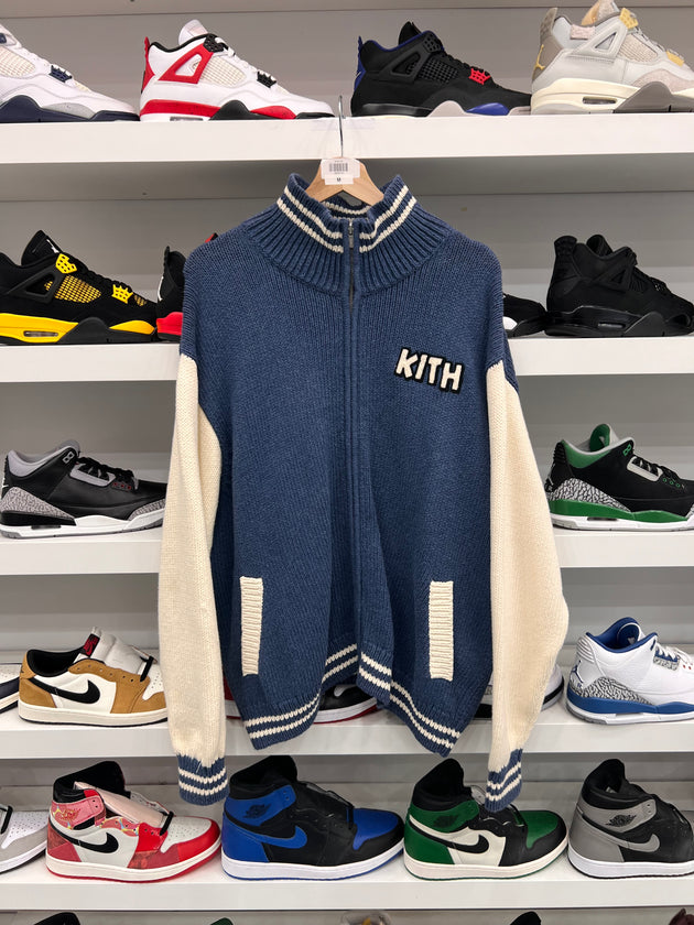 (USED) Kith x Disney Mickey & Friends Wyona Full Zip Sweater Heather Indigo