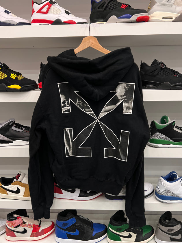 (USED) Off-White Caravaggio Arrow Over Hoodie 'Black/White'