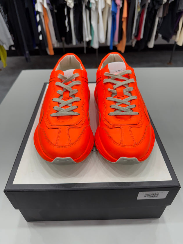(USED) Gucci Rhyton Low 'Orange Fluorescent' - Sz 7.5