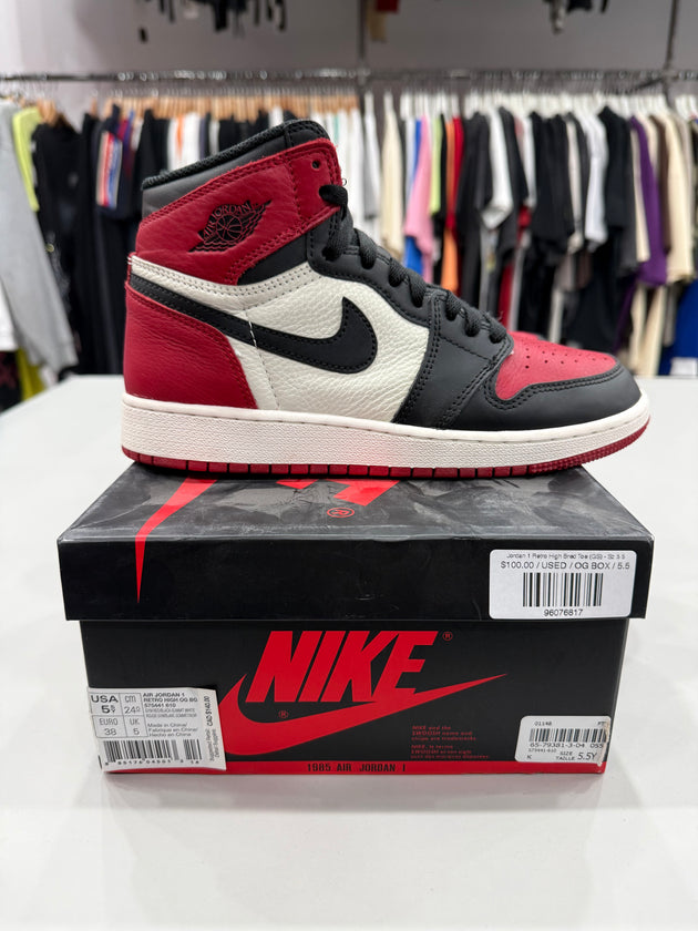 (USED) Jordan 1 Retro High Bred Toe (GS) - Sz 5.5