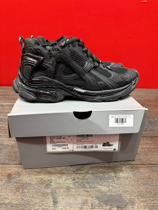 (USED) Balenciaga Runner Sneaker Black Matte - Sz 9