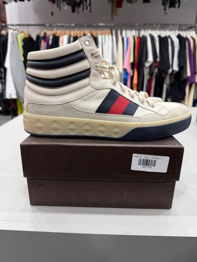 (USED) Gucci 'Ace' High-Top Sneakers - Sz 7