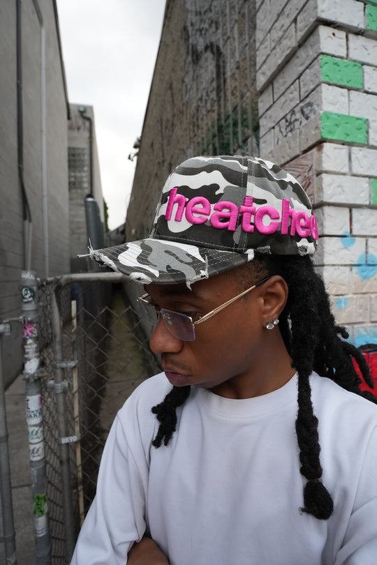 Aged Bootlegged 6 Pannel Trucker Snow Camo