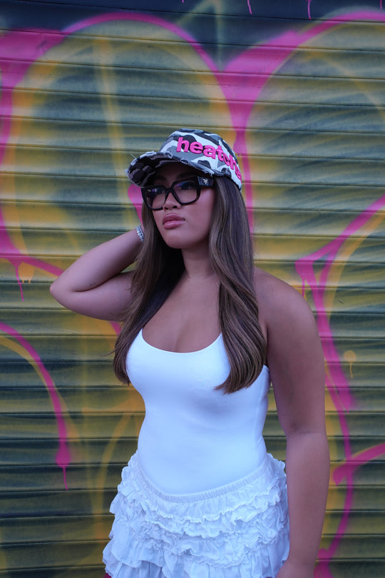 Aged Bootlegged 6 Pannel Trucker Snow Camo