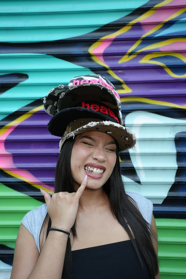 Aged Bootlegged 6 Pannel Trucker Army Camo