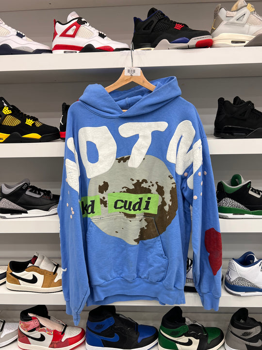 (USED) Kid Cudi CPFM For MOTM III Life Goes By Hoodie Blue