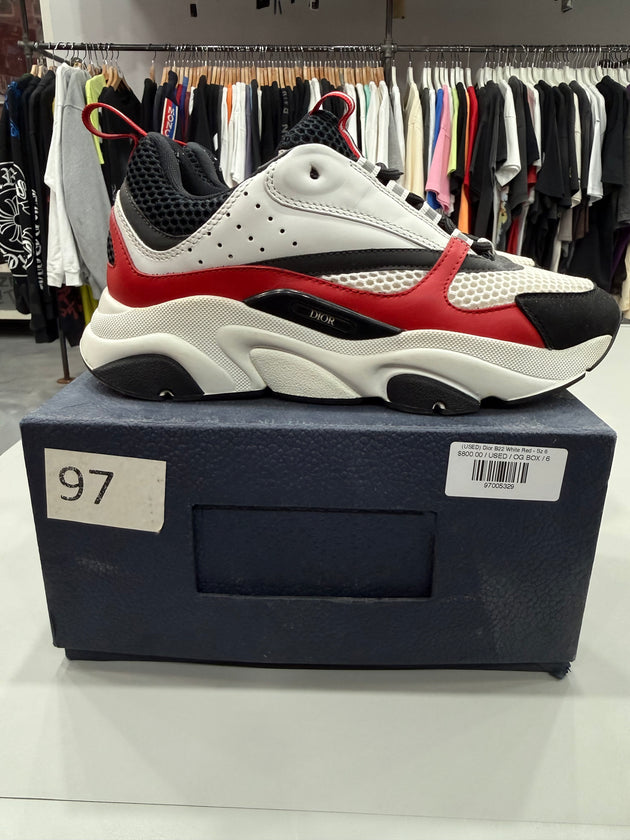 (USED) Dior B22 White Red - Sz 6