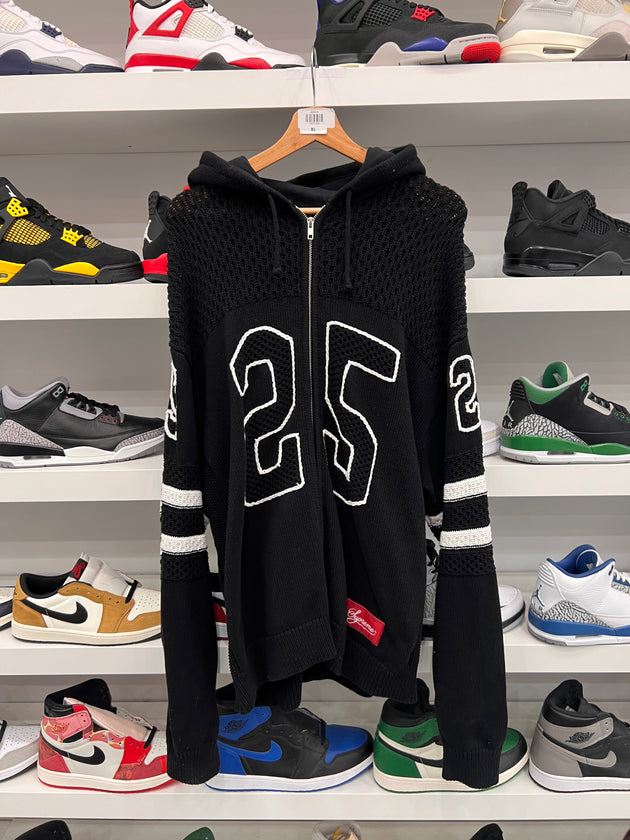(USED) Supreme Sport Zip Up Hooded Sweater (FW25) Black