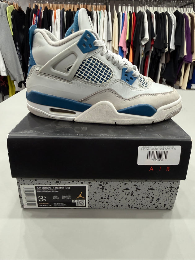 (USED) Jordan 4 Retro Military Blue (2024) (GS) - Sz 3.5
