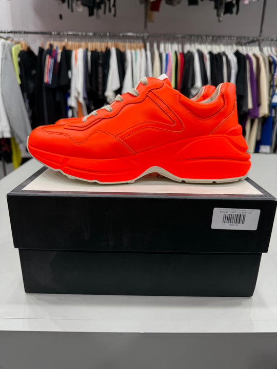 (USED) Gucci Rhyton Low 'Orange Fluorescent' - Sz 7.5