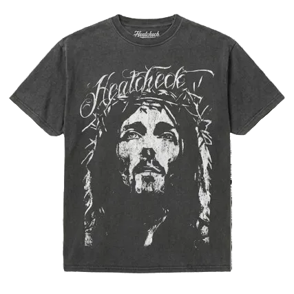 Heatcheck Jesus T-shirt Ash Black