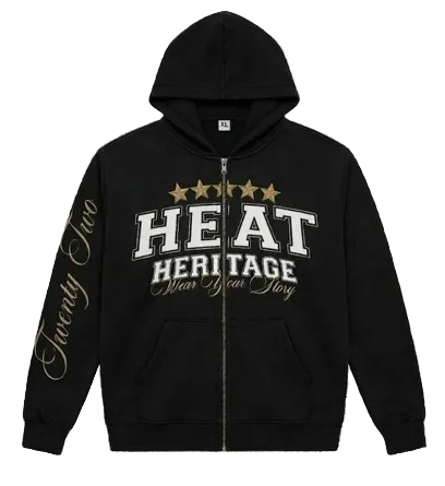 Heatcheck Heat Heritage Zip-Up Hoodie Black