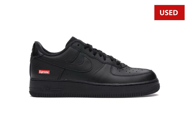 (USED) Nike Air Force 1 Low Supreme Black - Sz 6.5