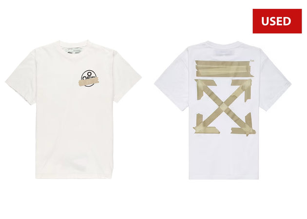(USED) OFF-WHITE Oversized Fit Tape Arrows T-shirt White